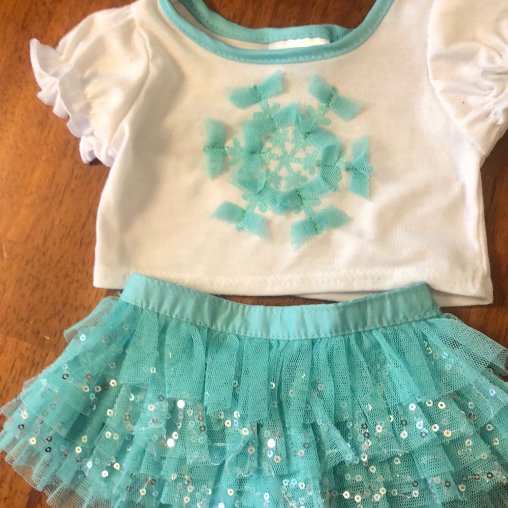 Build-A-Bear teal Skate Outfit Snowflake